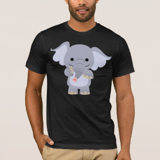 Camiseta T-shirt feliz do elefante dos desenhos animados