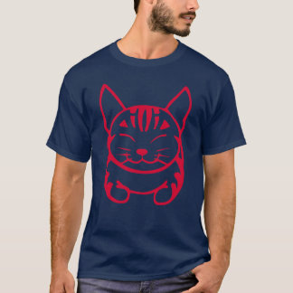 Camiseta T-shirt feliz do gato dos homens (gato malhado