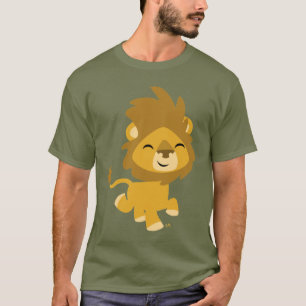 Camiseta T-shirt feliz dos homens do leão dos desenhos