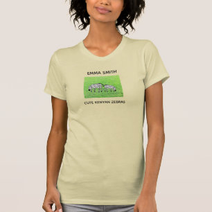 Camiseta T-shirt feliz e cômoda da Zebras do Quênia