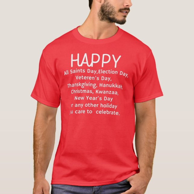 Camiseta T-Shirt Feliz Feriado (Frente)