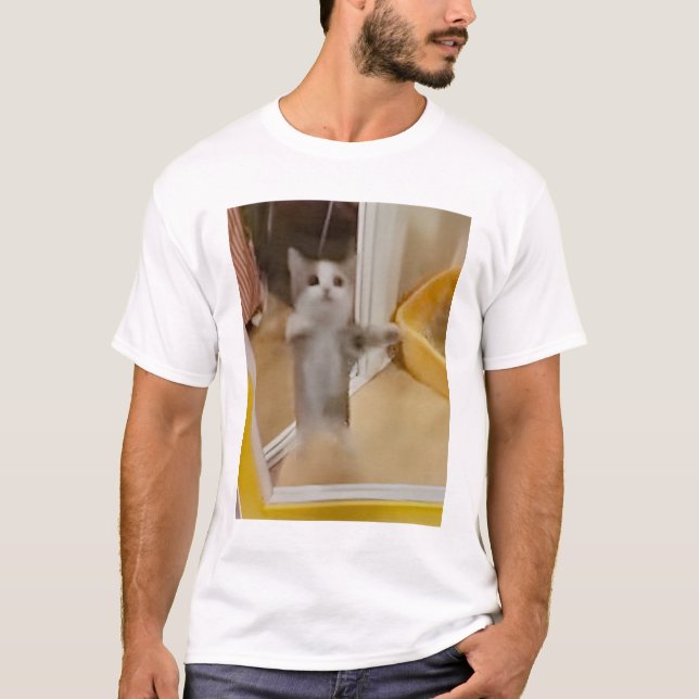 Camiseta T-Shirt Feliz Gato Mens (Frente)