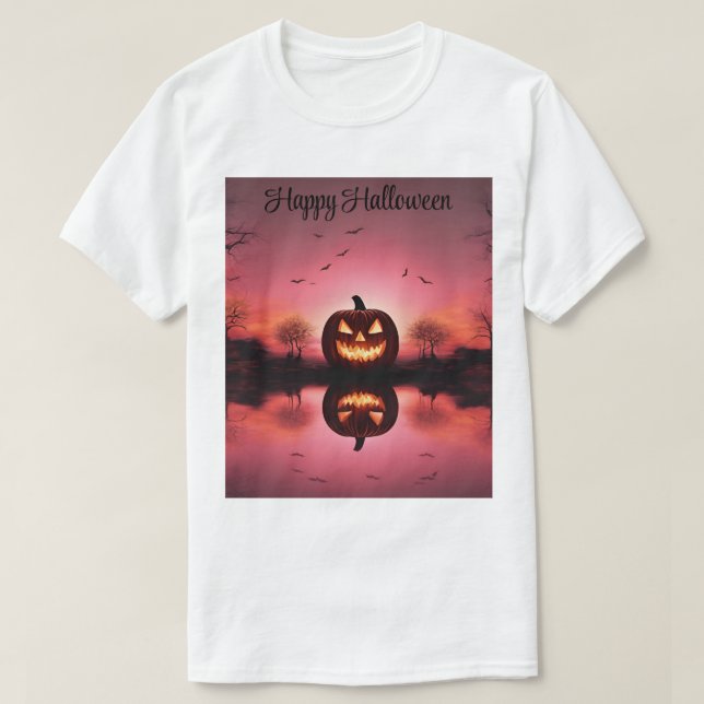 Camiseta T-Shirt Feliz Halloween Personalizado (Frente do Design)