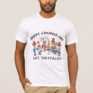 Camiseta T-shirt feliz muito engraçado do dia de Canadá