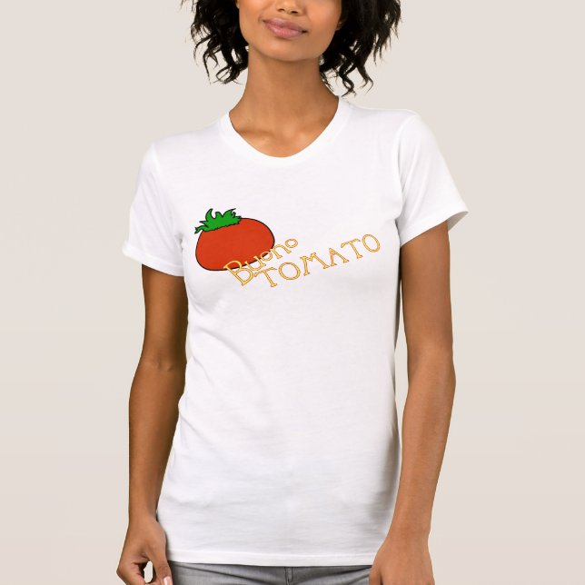 Camiseta T-shirt fêmea 2 do tomate de APH Buono (Frente)