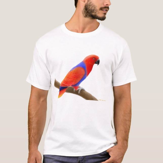 Camiseta T-shirt fêmea do papagaio de Eclectus (Frente)
