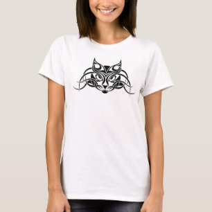 Camiseta T-shirt feminina com gato tribal