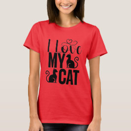 Camiseta T-shirt feminina com texto de gato