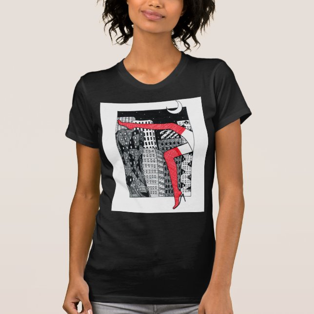 Camiseta T-shirt feminina de na moda com uma fotografia (Frente)