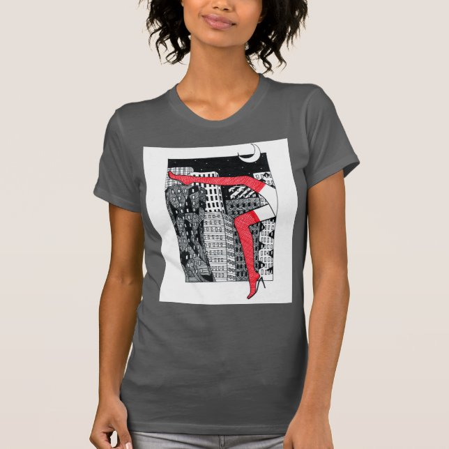 Camiseta T-shirt feminina de na moda com uma fotografia (Frente)
