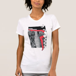 Camiseta T-shirt feminina de na moda com uma fotografia