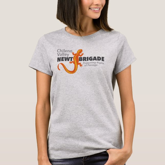Camiseta T-shirt feminina do Chileno Valley Newt Brigade (Frente)