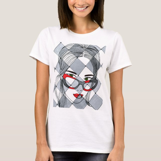 Camiseta t-shirt feminina fofa com impressão (Frente)