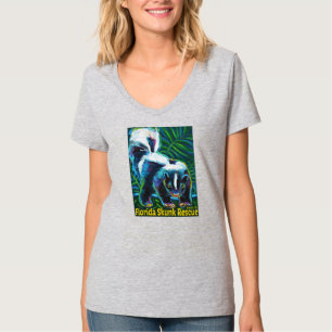 Camiseta T-shirt feminina no pescoço V - Design alternativ