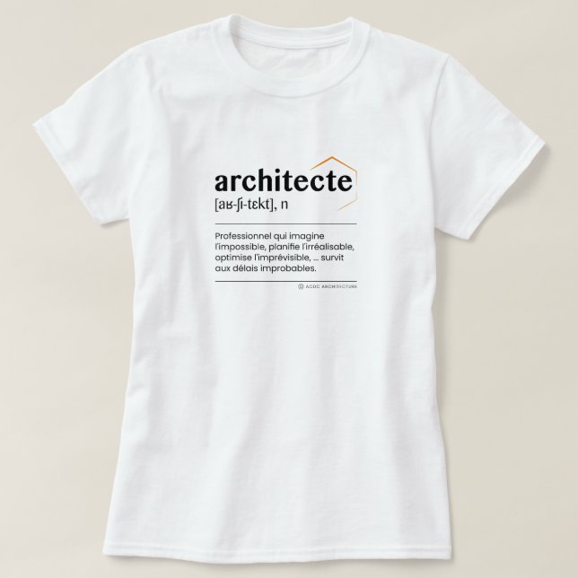 Camiseta T-shirt femme Architecte (Frente do Design)