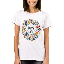 T-shirt femme avec le motif “Happy My Life“
