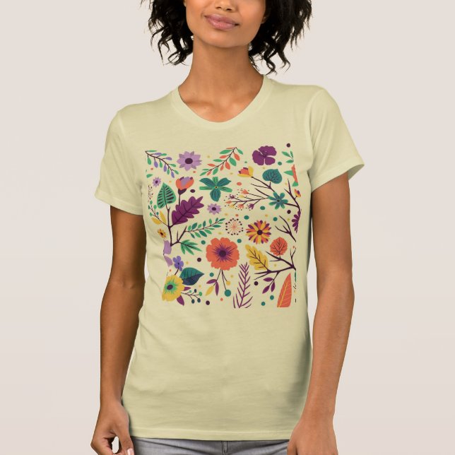 Camiseta T-Shirt femme Floralis couleur crème (Frente)