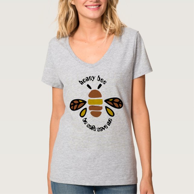 Camiseta T-shirt  femme honey bee couleur acier clair (Frente)
