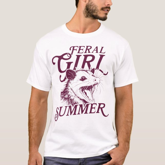 Camiseta T-Shirt Feral Girl Engraçado (Frente)