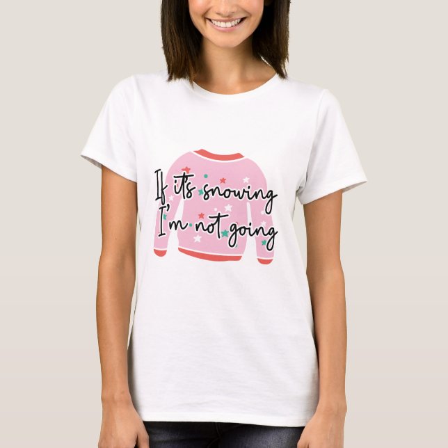 Camiseta T-Shirt Feriado de Neve Rosa (Frente)