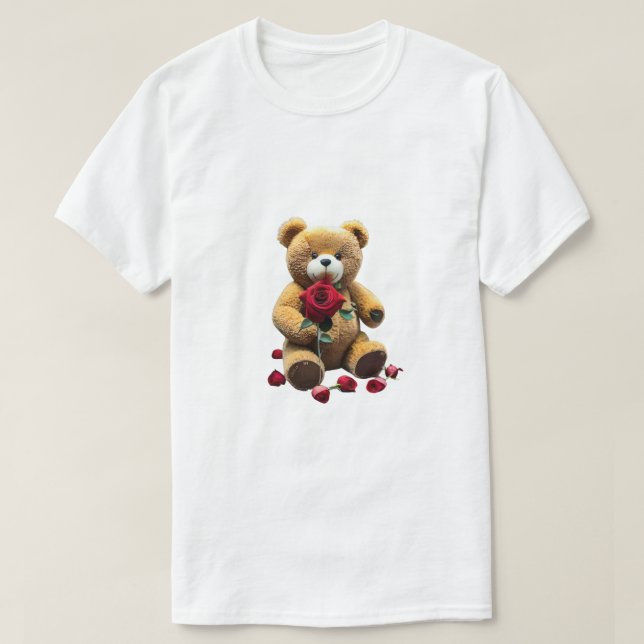 Camiseta T-Shirt Feriado do Urso do dia de os namorados (Frente do Design)
