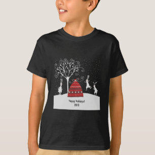 Camiseta T-Shirt Feriados De Coelhinho De Inverno