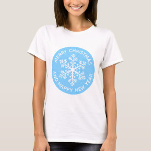 Camiseta T-Shirt Festivo Azul Floco de Neve