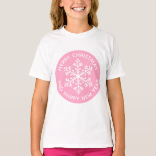 Camiseta T-Shirt Festivo (Criança), Floco de Neve Rosa