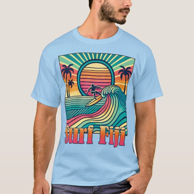 Camiseta T-Shirt Fiji Surf Retro (Frente)