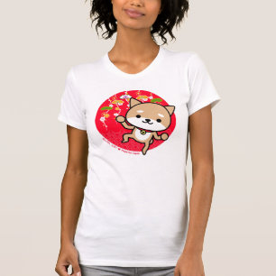 Camiseta T-shirt - filhote de cachorro - vermelho japonês