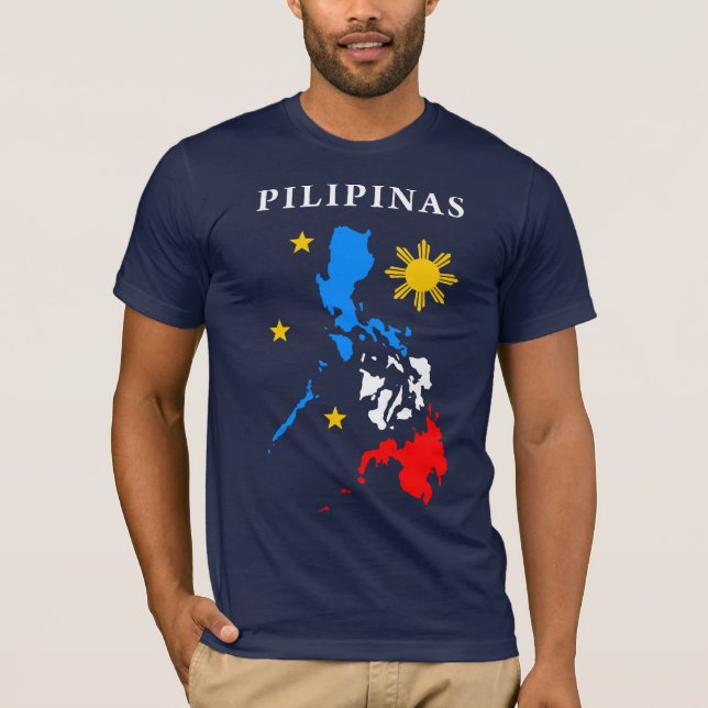 Camiseta t-shirt filipino do mapa (Frente)