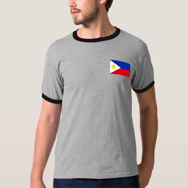 Camiseta T-shirt filipinos e presentes da bandeira (Frente)