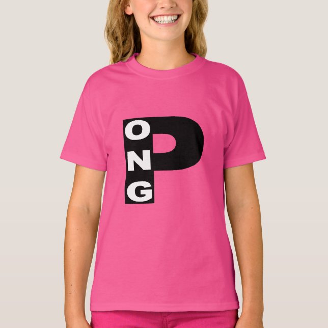 Camiseta T-shirt filles  rose ouah   PING  PONG  (Frente)
