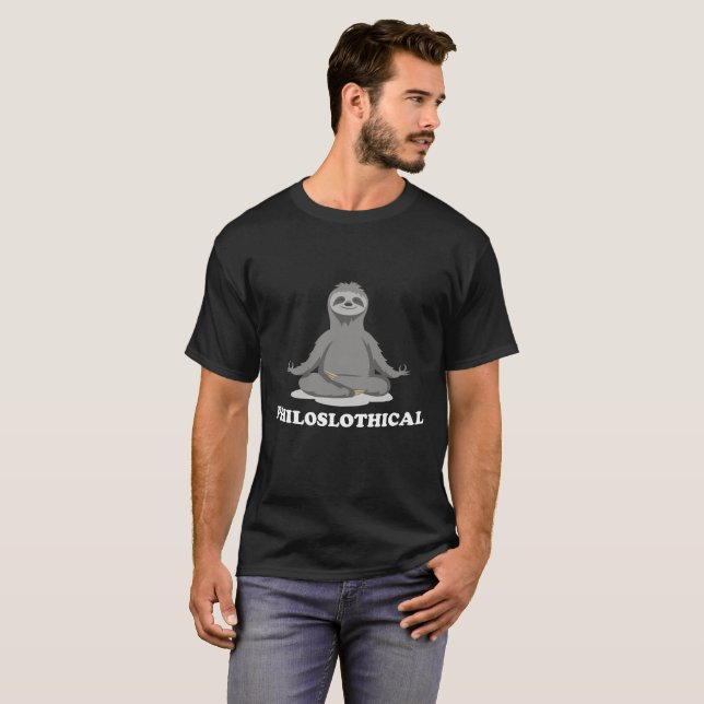 Camiseta T-shirt filosófico da preguiça de Philoslothical (Frente Completa)