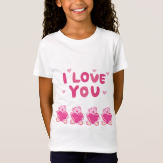 Camiseta T-Shirt Fine Jersey para garotas "Eu te amo"