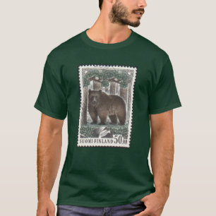 Camiseta T-shirt finlandês de Forest Green do selo do urso