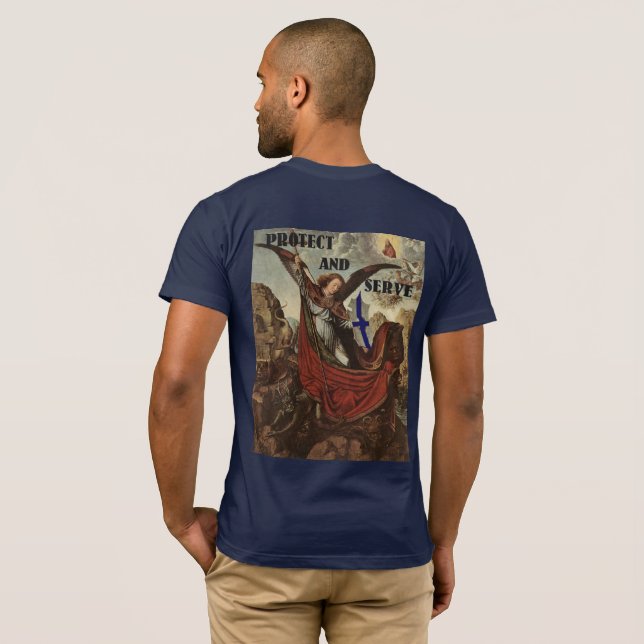 Camiseta T-shirt fino de St Michael Blue Line (Parte Traseira Completa)