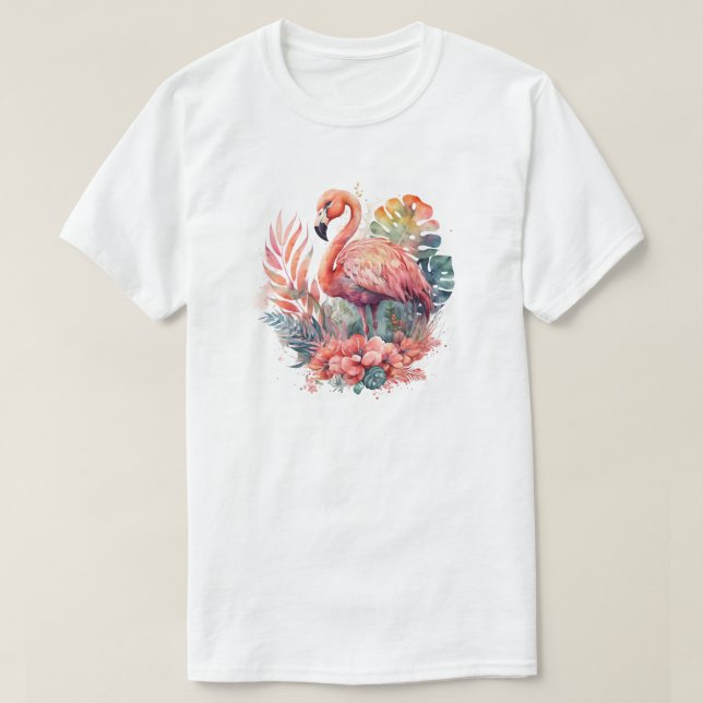 Camiseta T-Shirt Flamingo Rosa (Frente do Design)