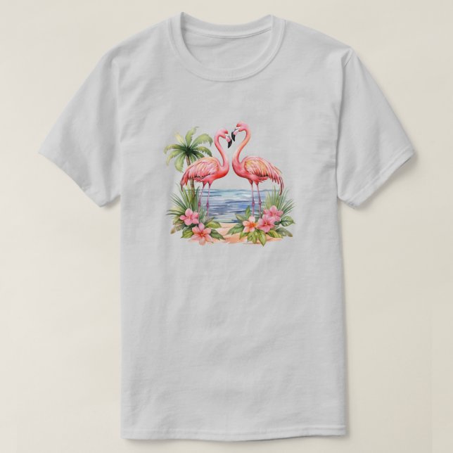 Camiseta T-Shirt Flamingo Rosa (Frente do Design)