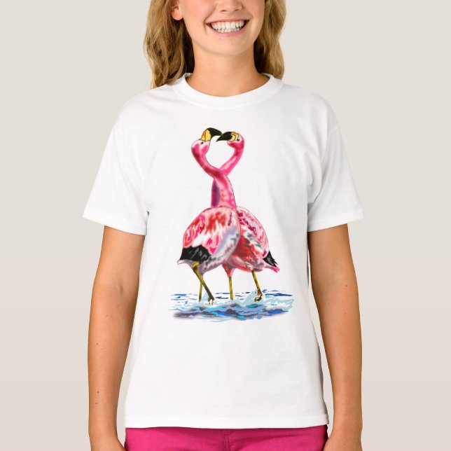 Camiseta T-Shirt Flamingo Rosa-casal (Frente)