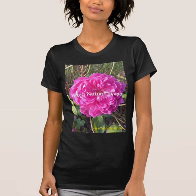 Camiseta T-Shirt Flor Rosa Escuro (Frente)