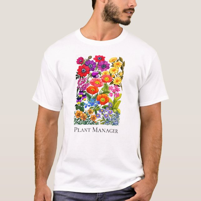 Camiseta T-shirt floral do jardim das plantas de jardinagem (Frente)