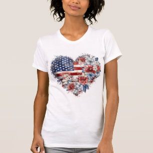 Camiseta T-Shirt Floral Patriótico