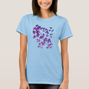 Camiseta T-Shirt Floral Roxo