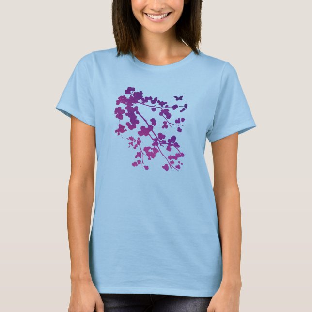 Camiseta T-Shirt Floral Roxo (Frente)