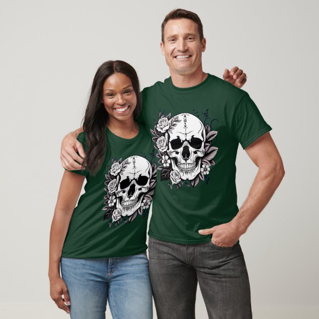 Camiseta T-Shirt Floral Skull (Unissex)