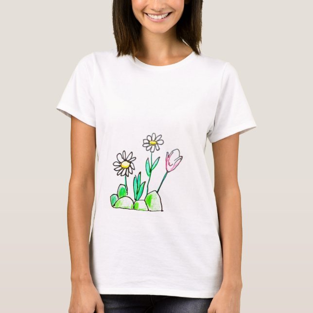Camiseta T-Shirt - flores (Frente)