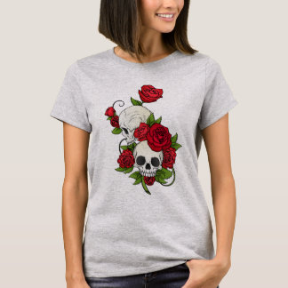 Camiseta T-Shirt Flores de crânio