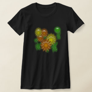 Camiseta T-shirt - flores de néon (drk somente)