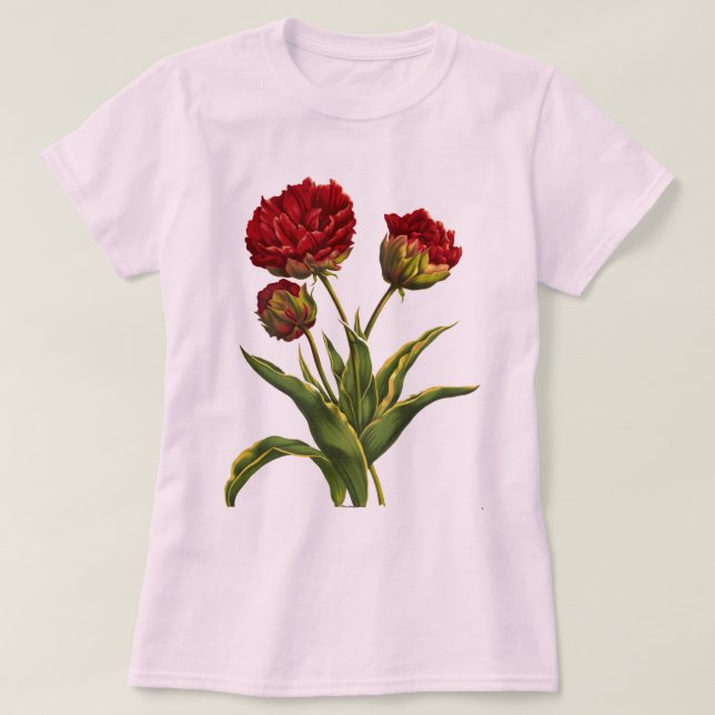 Camiseta T-Shirt Flores Vermelhas (Frente do Design)